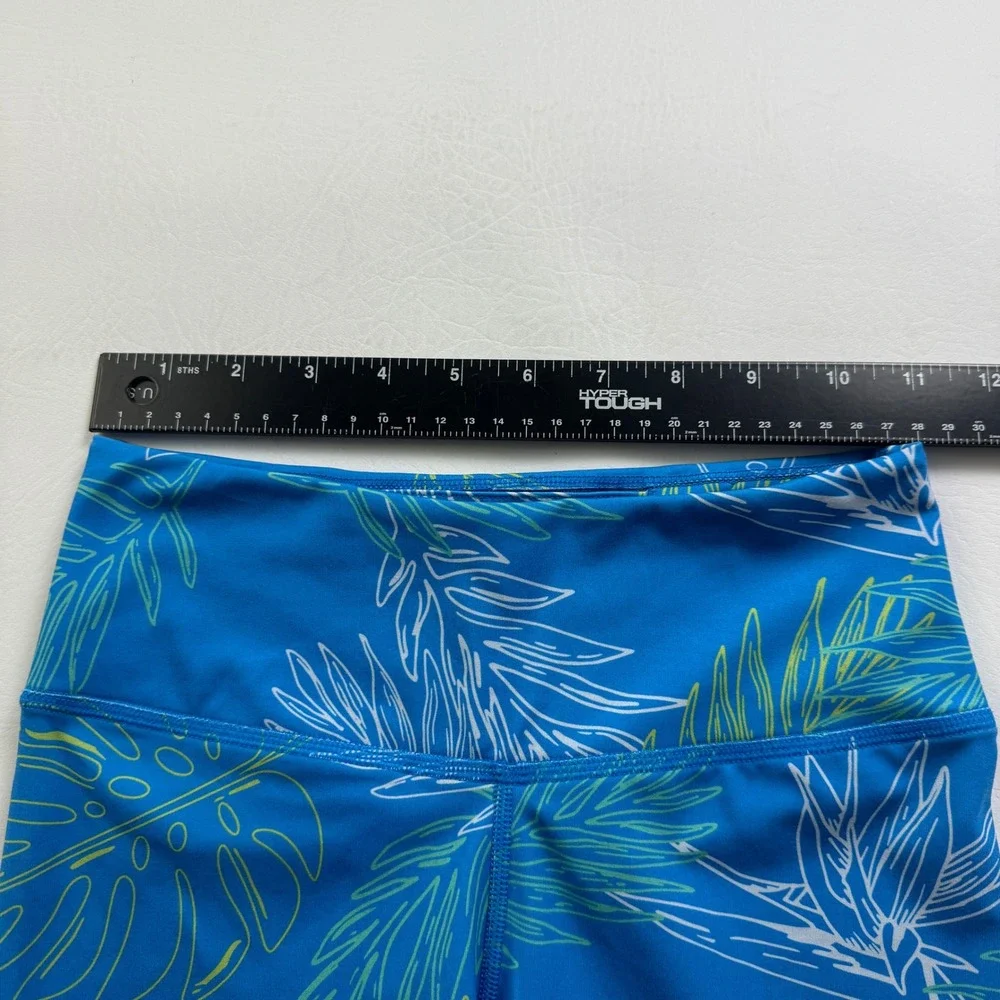 Nike Dri-FIT One Womens Tropical Monstera Print Bike Shorts Blue DV9681-435 XS